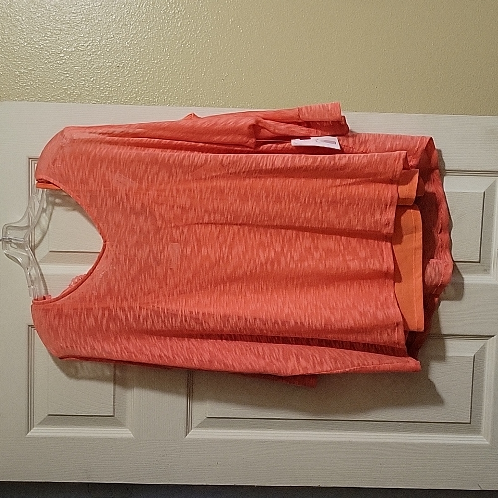 Coral colored top with tank top